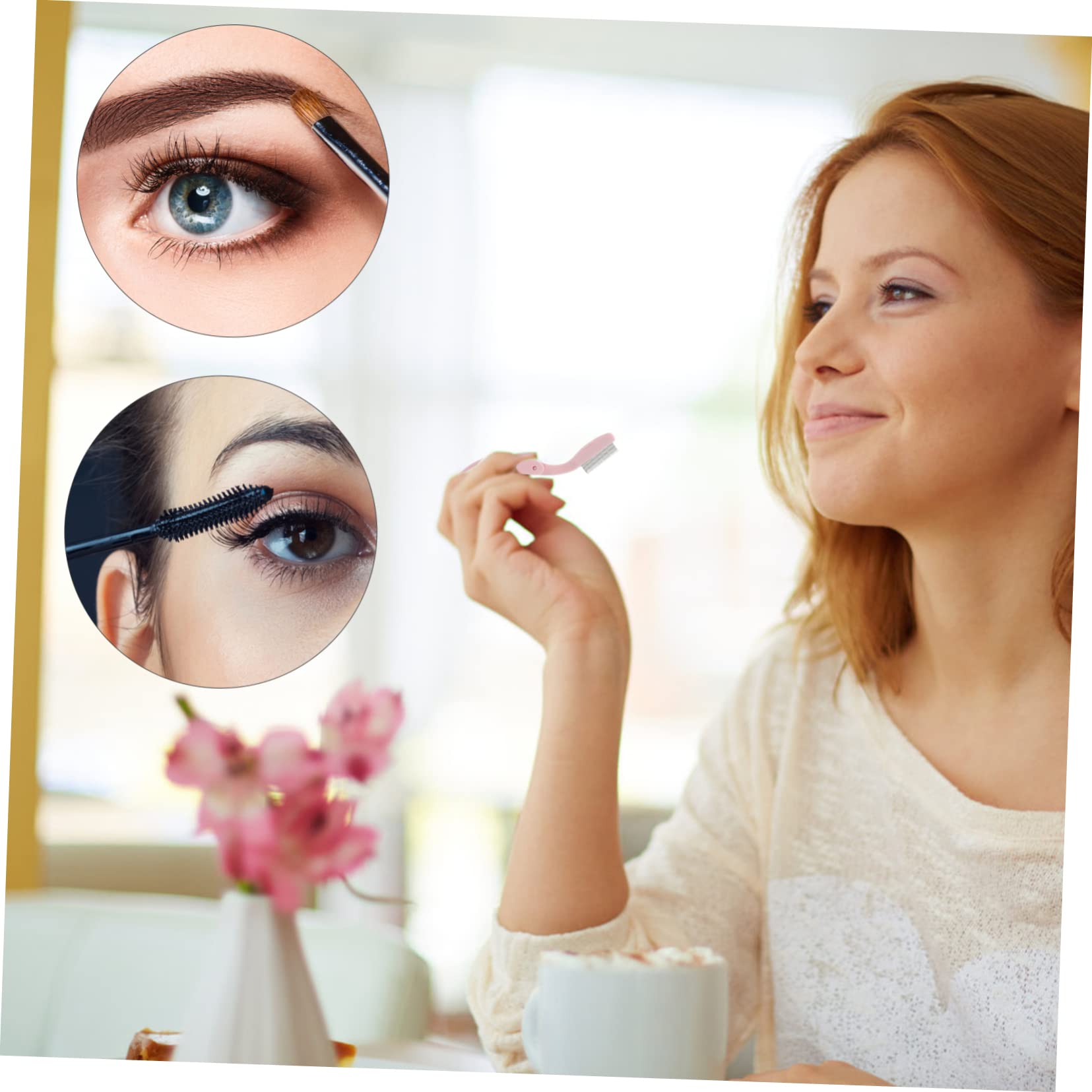 Housoutil 5sets Spoolies for Eyebrows Portable Eyelash Combs Eyelash Separator Eyebrow Brush Beauty Tool 2pcs*5