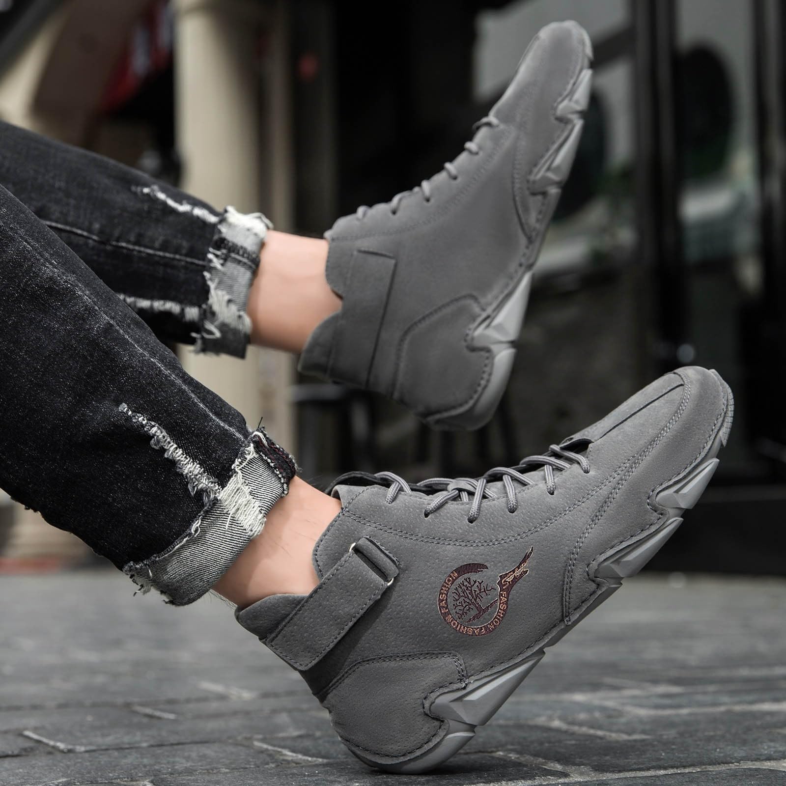Zapatos para hombre, modernos, informales, cómodos, de caña alta, cálidos, de forro polar, para exteriores, botas para hombre