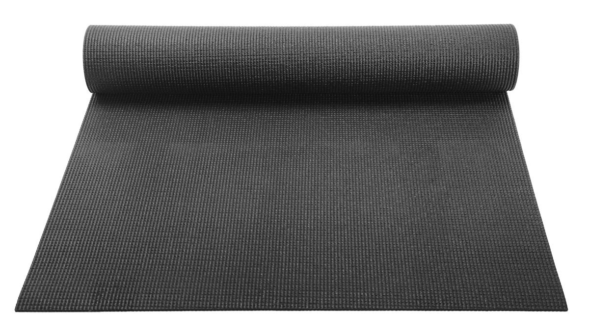 YogaAccessories 1/8'' Lightweight Classic Yoga Mat and Exercise Pad - Black