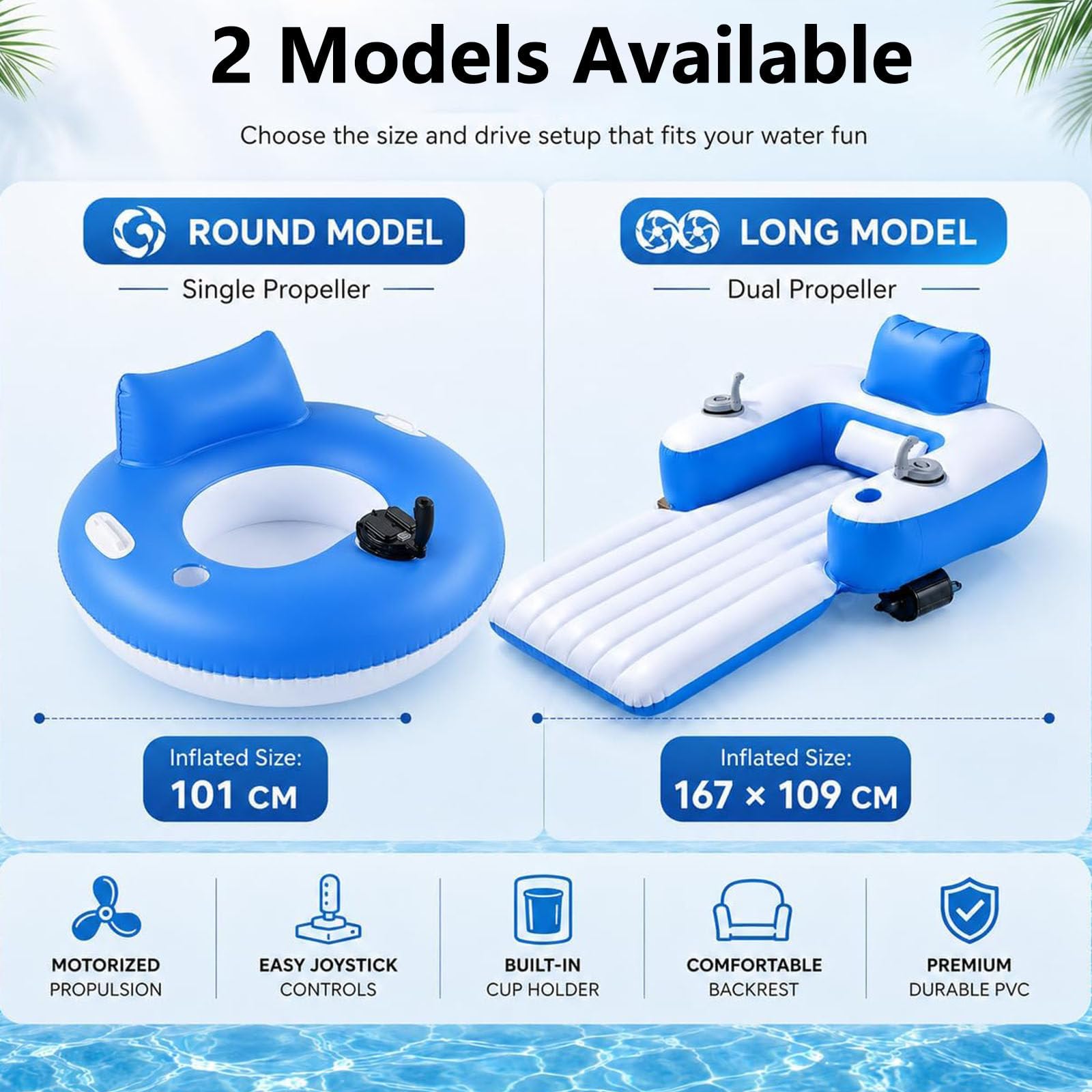 Tumbona de Piscina Motorizada, Flotador Motorizado Recargable B | Propulsor Giratorio 360° Diseño Pulverización Agua,Piscina Inflable Bronceado para Swimming Pool,River,Lake,Beac