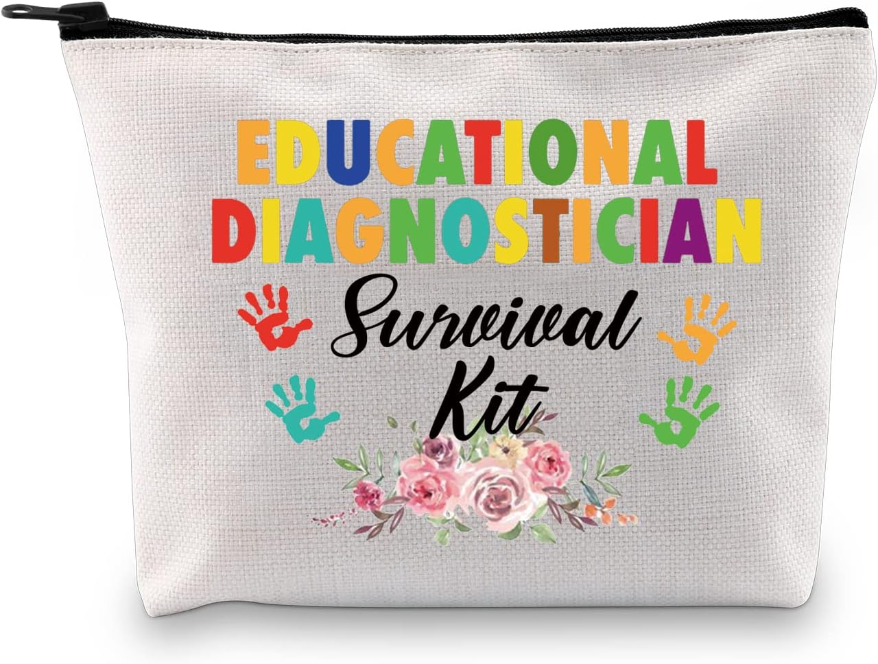 PXTIDY Educational Diagnostician School Diagnostician Gift Staff Mom Makeup Bag School Psychologist Zipper Pouch SPED Teacher Gift