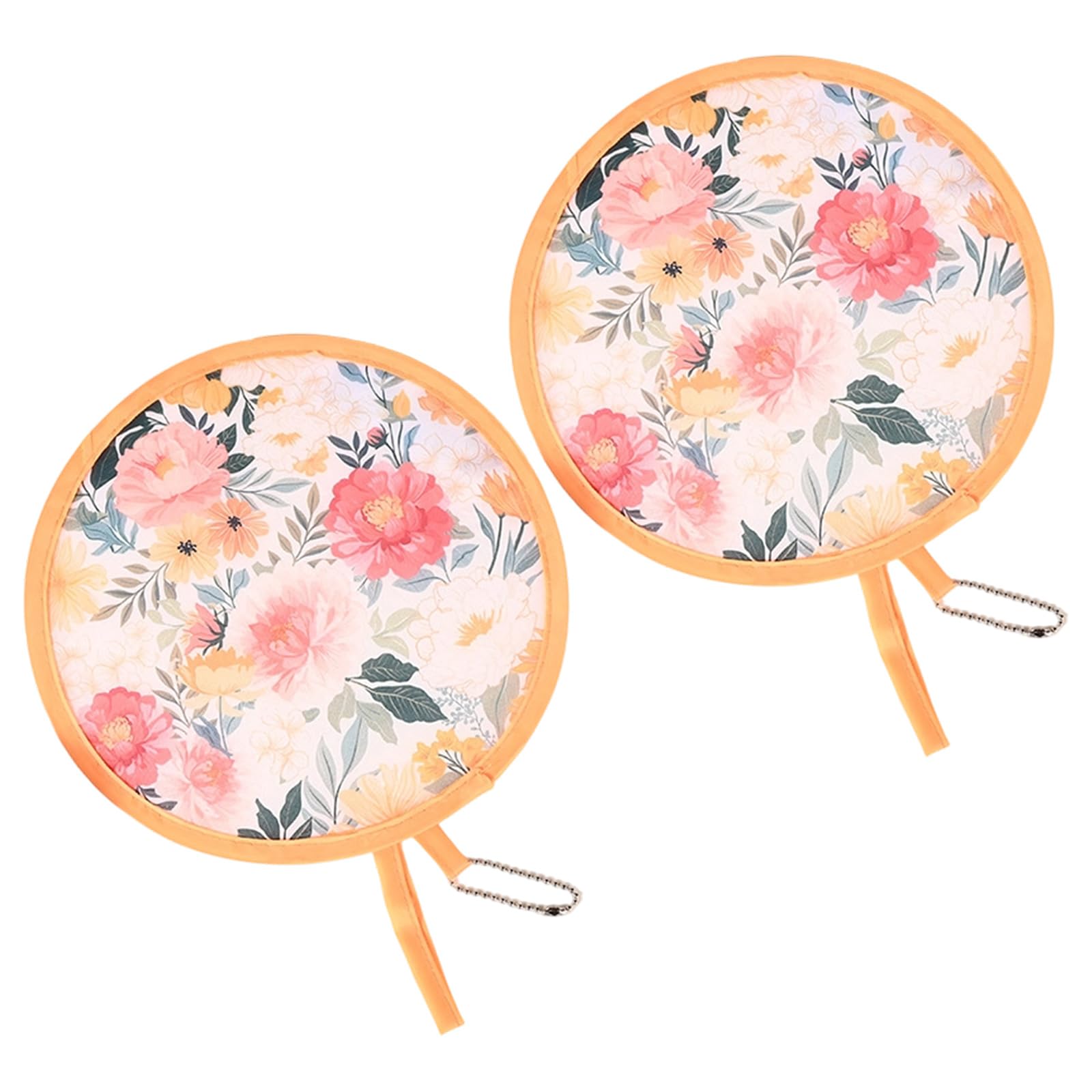 Navna 2Pcs Round Foldable Hand Fan, Handheld Round Folding Fan French Handheld Fanned Foldable Cooling Fanned for Travel, Event Compacts Cooling