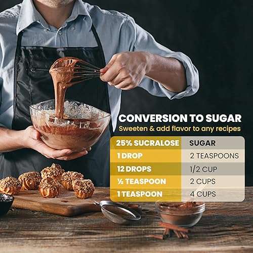 Miniatura 6 de Edulcorante líquido concentrado de sucralosa, alternativa al 25% de azúcar concentrada, 16 onzas a granel para bebidas, alimentos y pasteles, cero