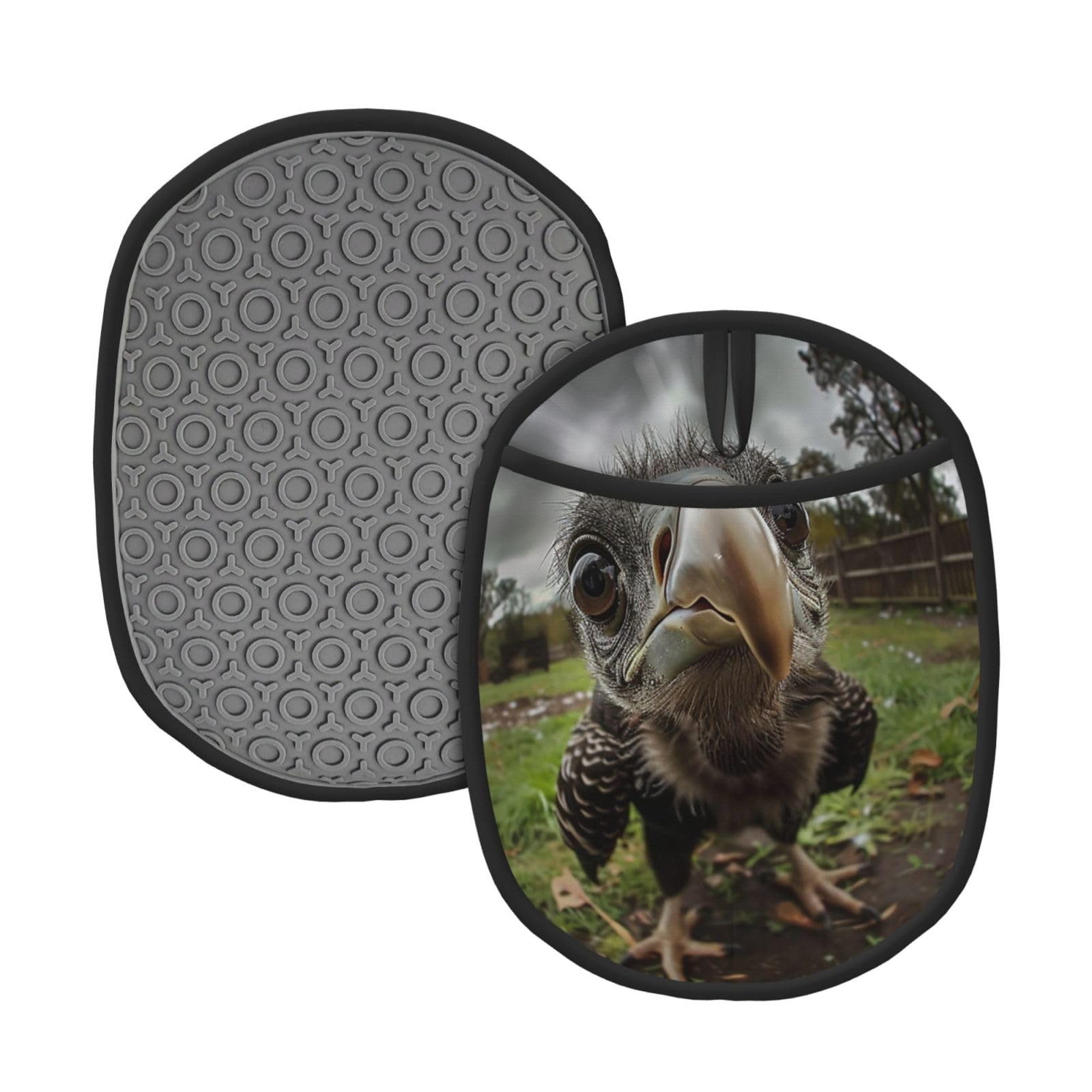 Pot Holders Set of 2PCS Kitchen Heat Resistant Potholders Bald Eagle Photos Silicone Aunty-hot Pad Cotton Lining Oven Hot Pads for Cooking Baking BBQ Microwave Kitchen