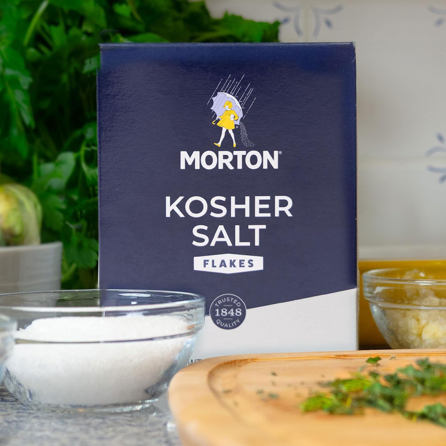 Morton Lot de 2 sels casher grossiers, parfaits pour la cuisine et la pâtisserie, 1,4 kg