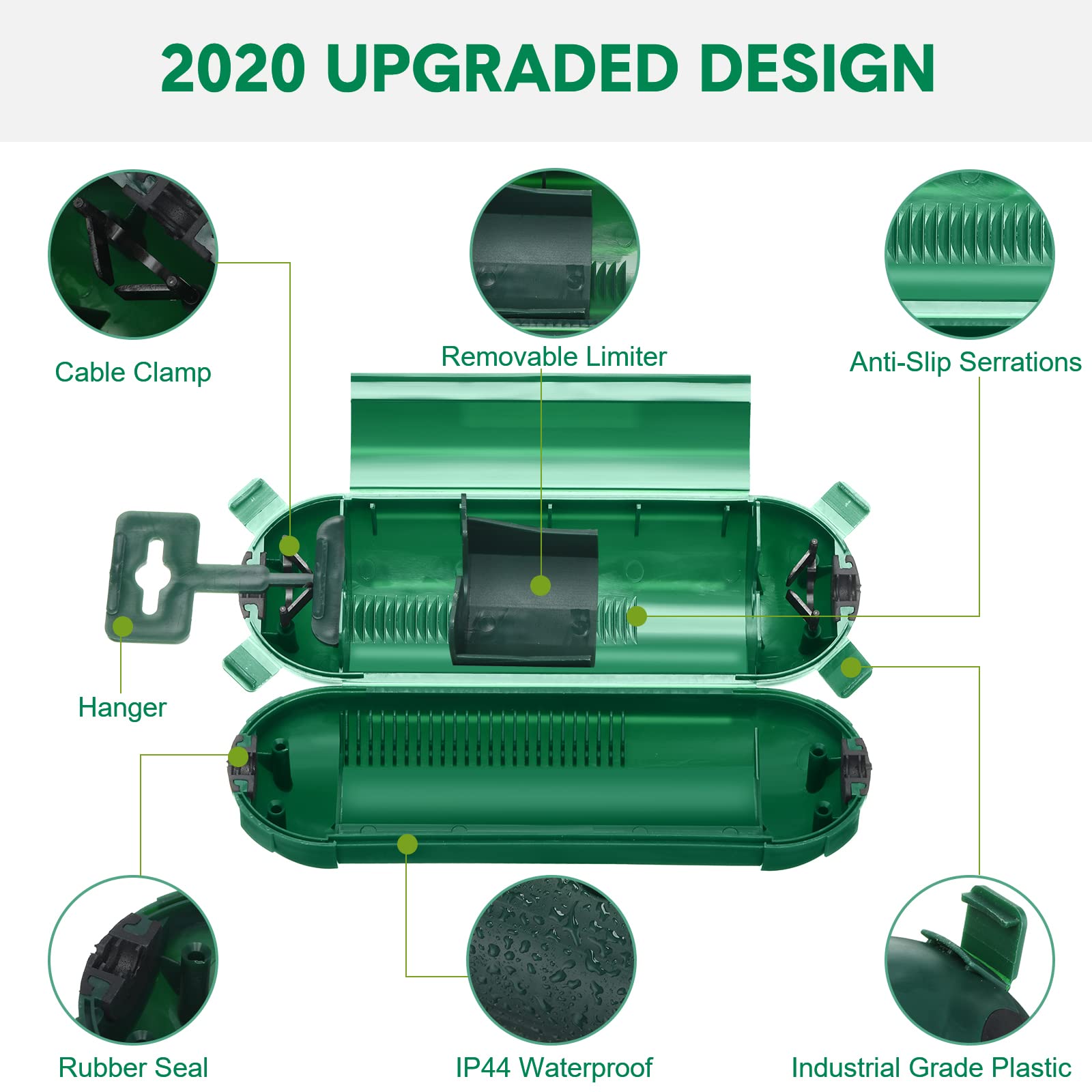 Weewooday Confezione da 8 coperture di sicurezza per cavi di prolunga per esterni, impermeabili, a forma di capsula, copertura per presa elettrica da esterno, impermeabile, copertura di sicurezza