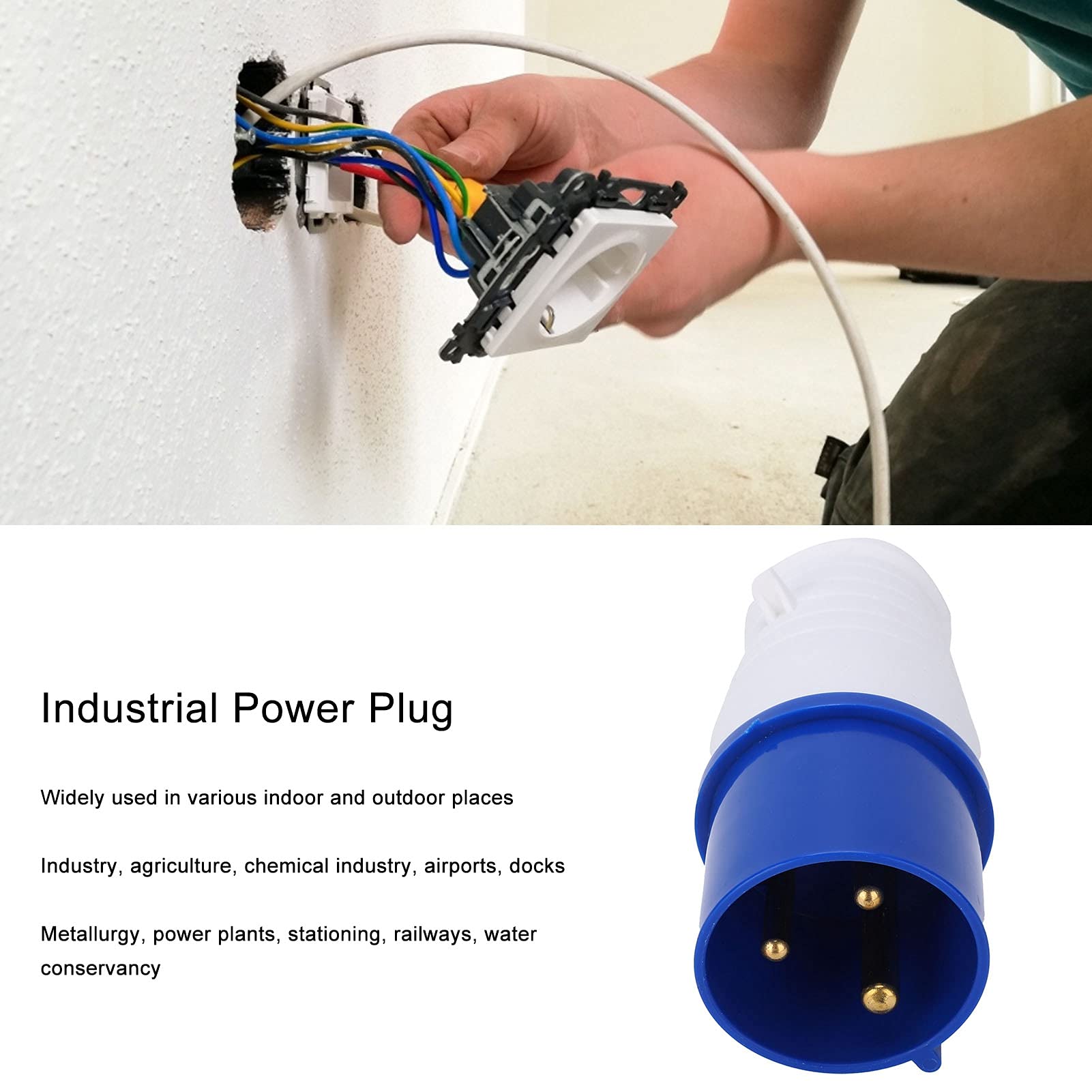 Industrial Power Plug 3?Pin 1?Phase, Industrial Power Plug Explosion?Proof Socket 32A 220?250V