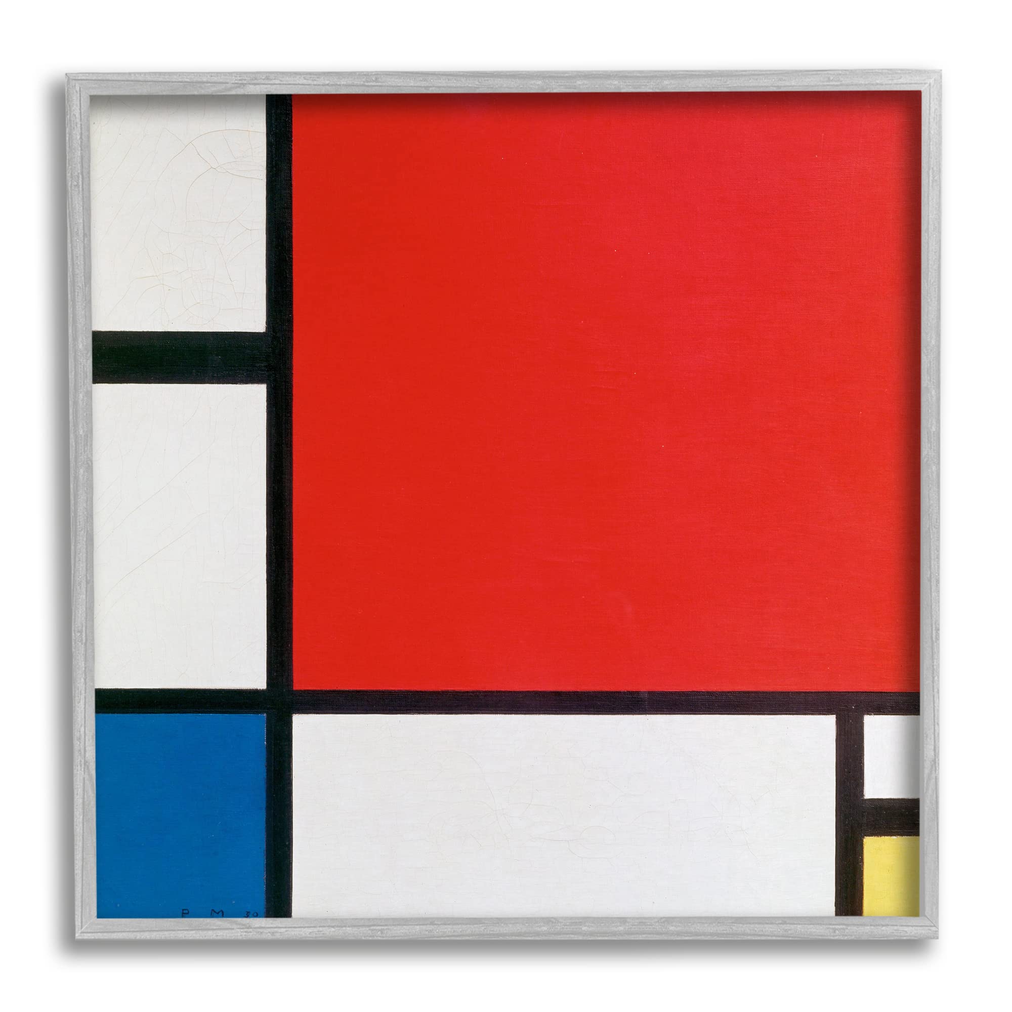 Stupell Industries Composition II in Red Blue Yellow Piet Mondrian Classic Abstract Painting Framed Wall Art, Design By one1000paintings