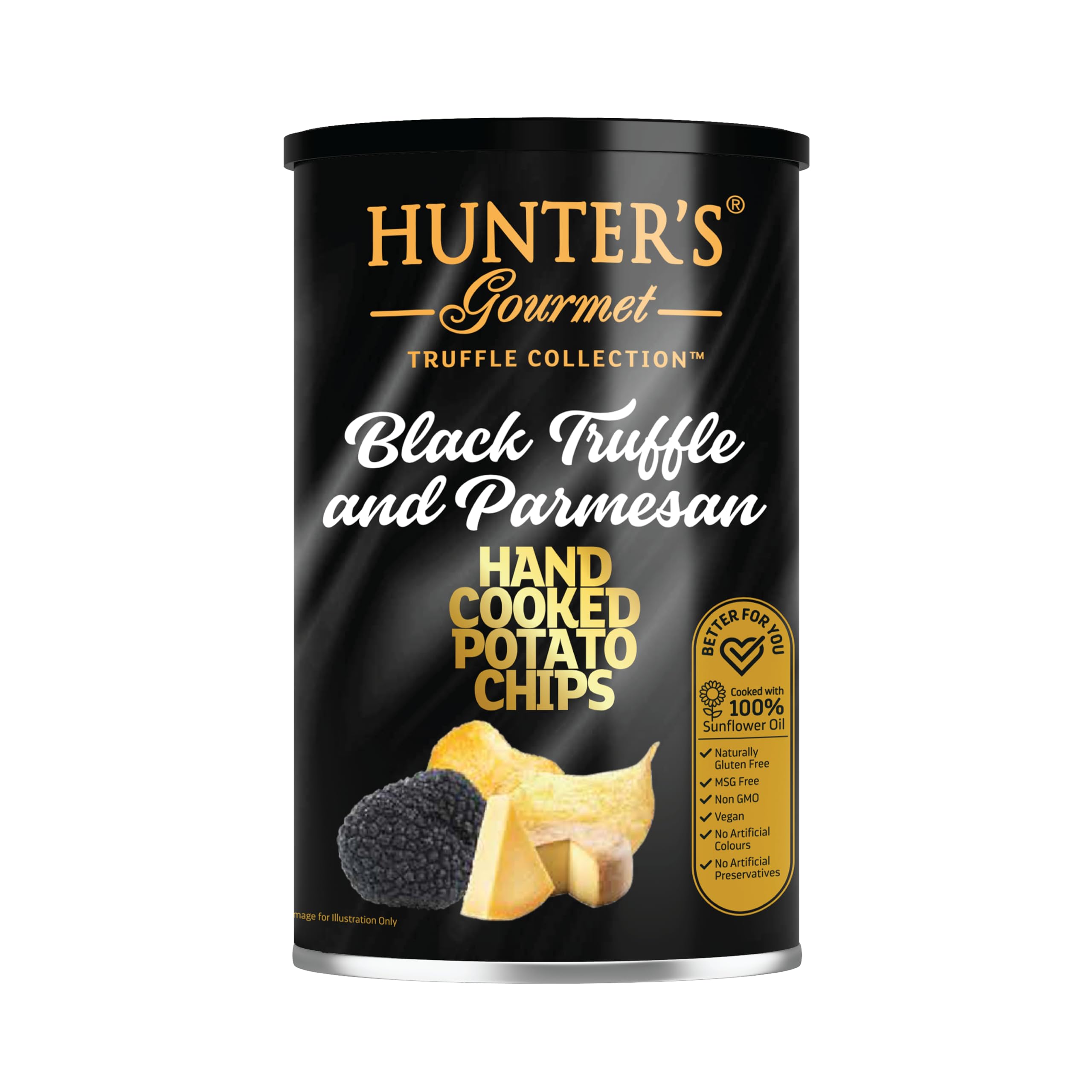 HUNTER'S GourmetBlack Truffle and Parmesan Hand Cooked Potato Chips 150g