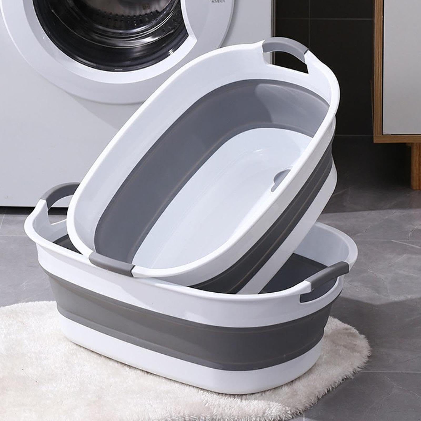 Folding Laundry Basket Multifunctional with Portable Handle Sturdy Organizer Small-image-4