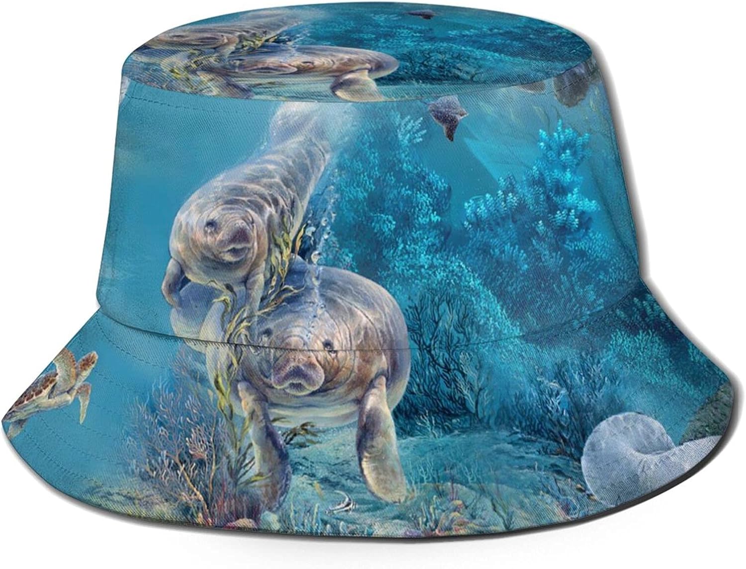 Ziixi Manatees Bucket Hat Men Women Large Size Funny Sun Hats Summer