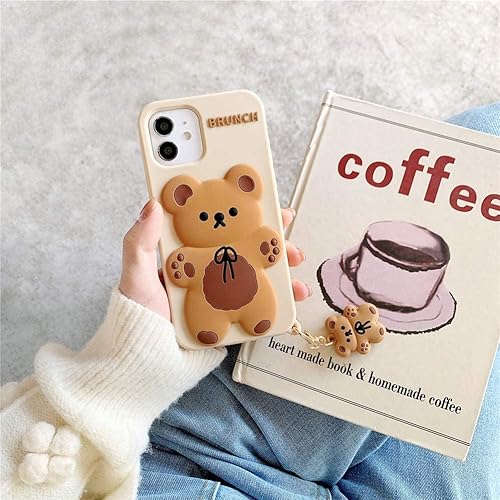 Miniatura 2 de SGVAHY Funda de teléfono para iPhone 13, bonita funda para iPhone, funda de teléfono creativa con llavero de dibujos animados para iPhone, funda de