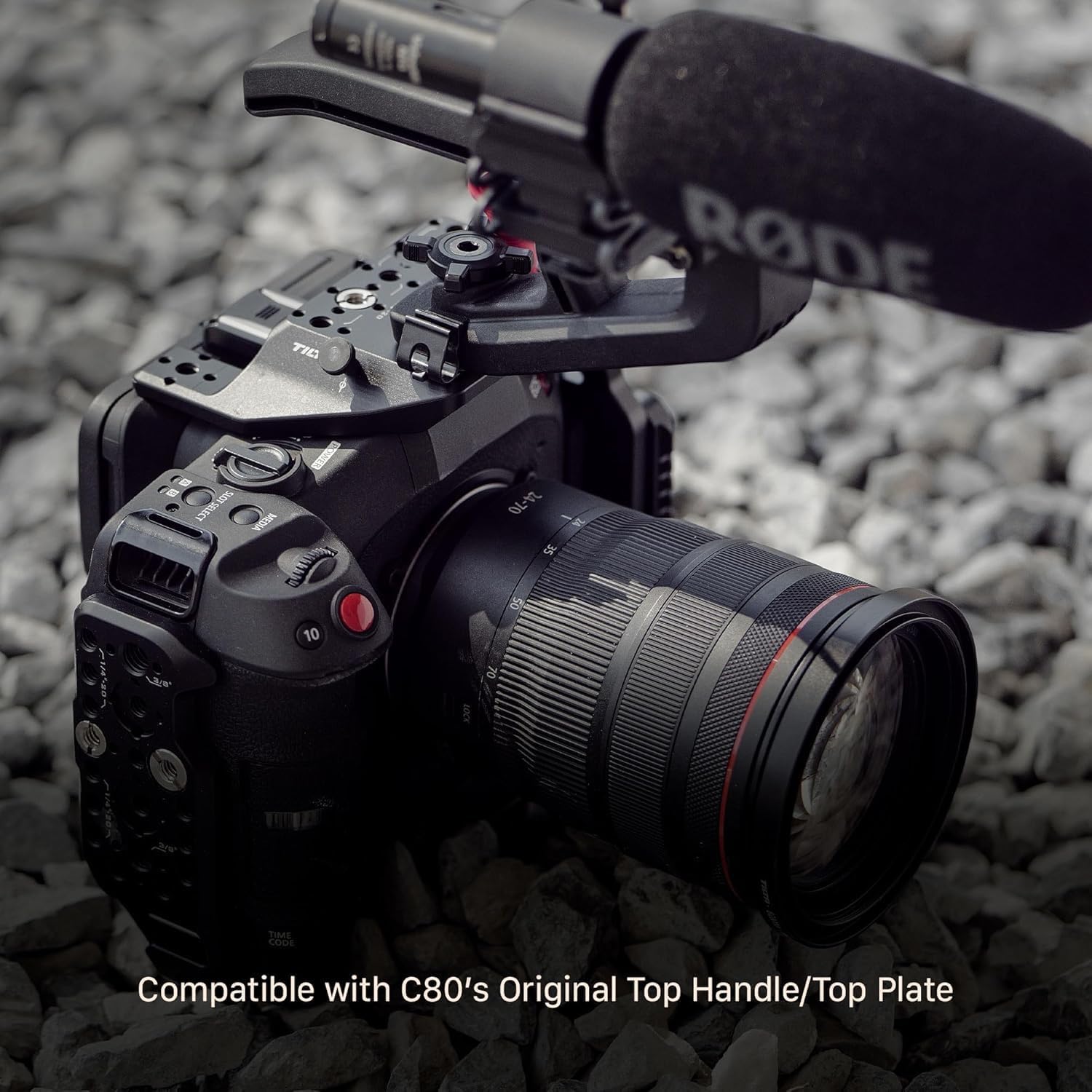 Tilta Camera Cage Compatible with Canon C80 Base Kit | Includes Top Plate, Side Arms, Bottom Plate, NATO Rail, HDMI Clamp & Cold Shoe Receiver | Custom Fit for C80 Body