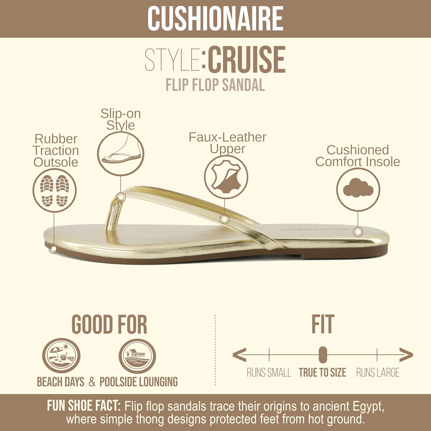 CUSHIONAIRE Women's Cruise Flip Flop Sandals - Image 4