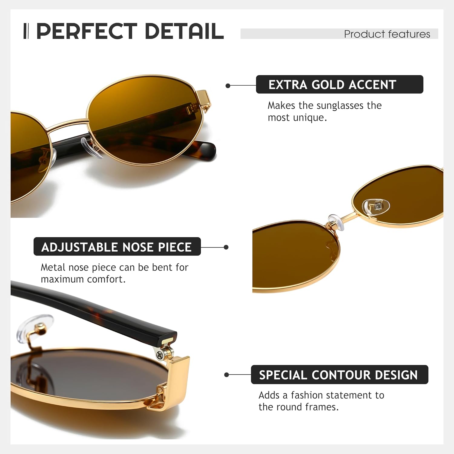 SUNGAIT Retro Oval Sunglasses for Women Polarized Sun Glasses Trendy Classic UV400 - Image 3