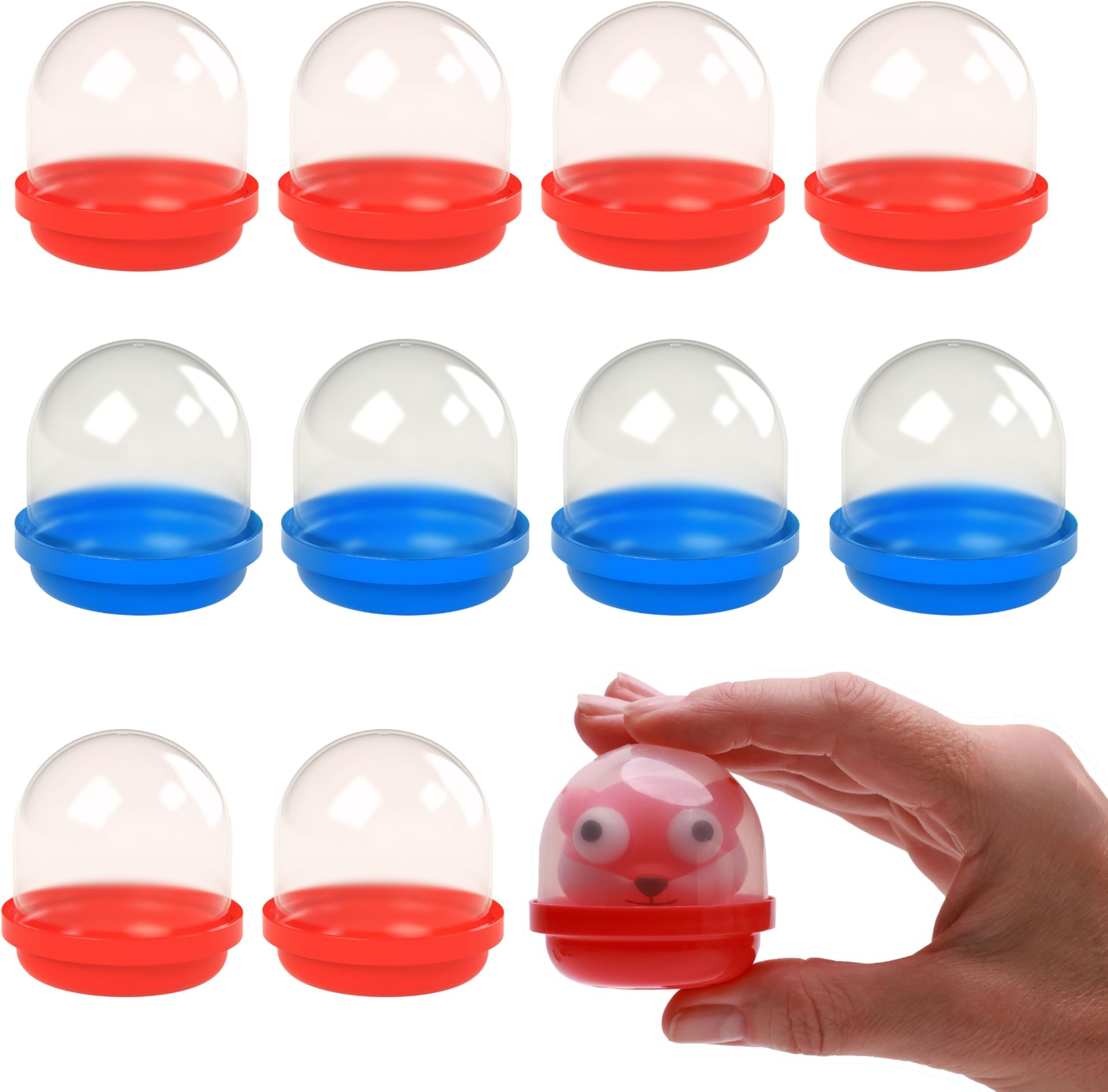 Capsule Vending Machine Translucent Acorn Capsules Empty 24 pcs 2 inch - Red & Blue Gumball Machine Capsules Bulk Party Favors Containers - Independence Day 4th of July Party Supplies