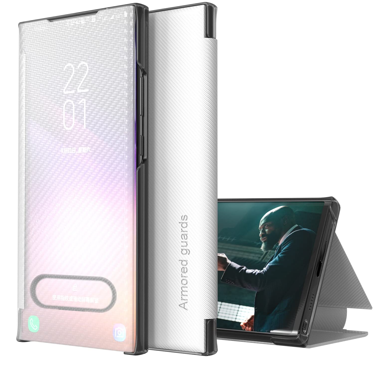 Coque iPhone 11 Clear View antichoc rabat transparent et béquille de support horizontal PC - 8