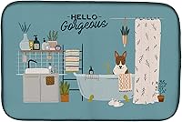 Vista 418 de Caroline's Treasures CK7824DDM - Tapete absorbente para secado de platos con diseño de bulldog inglés, rojo y blanco, para encimera de cocina, 14 x