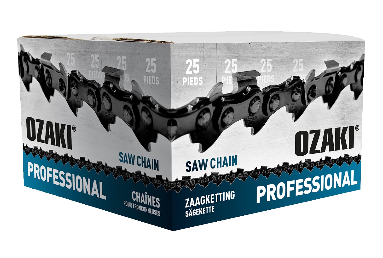 OZAKI – Rodillo de cadena de motosierra semicuadrada – 3/8" LP .050 (1,3 mm) – Longitud 25 pies (1640 entrenadores) – Material resistente