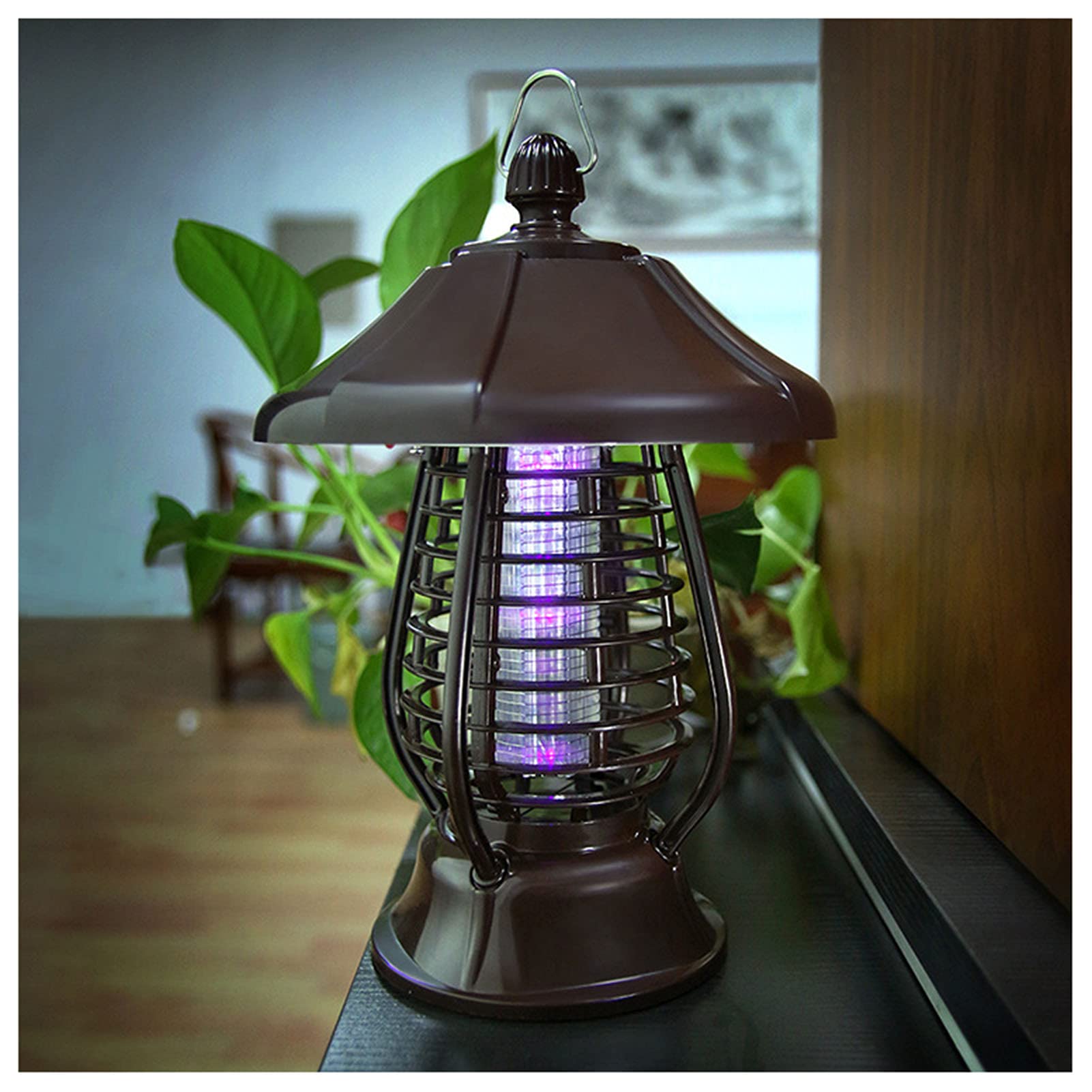 TEmkin Lampada antizanzare elettrica Portatile ad energia Solare, lampade solari antizanzare, Lampada da Giardino antizanzare da Appendere/Esterno/Giardino/Lampada antizanzare