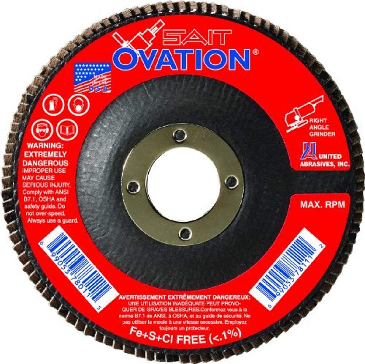 SAIT 78111 Ovation Flap Disc, 41/2Inch by 5/811Inch, 120 Grit, 10Pack Amazon.in