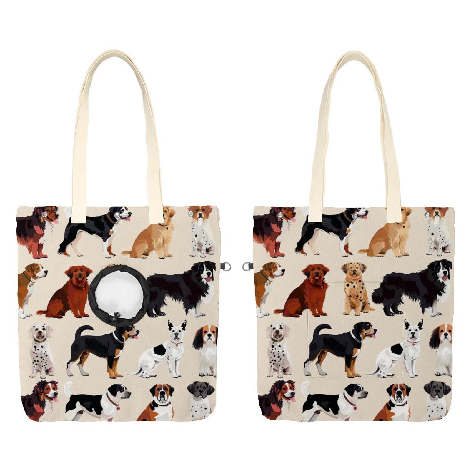 Sac à bandoulière pour chien en toile robuste et confortable - Sac de transport pour animal
