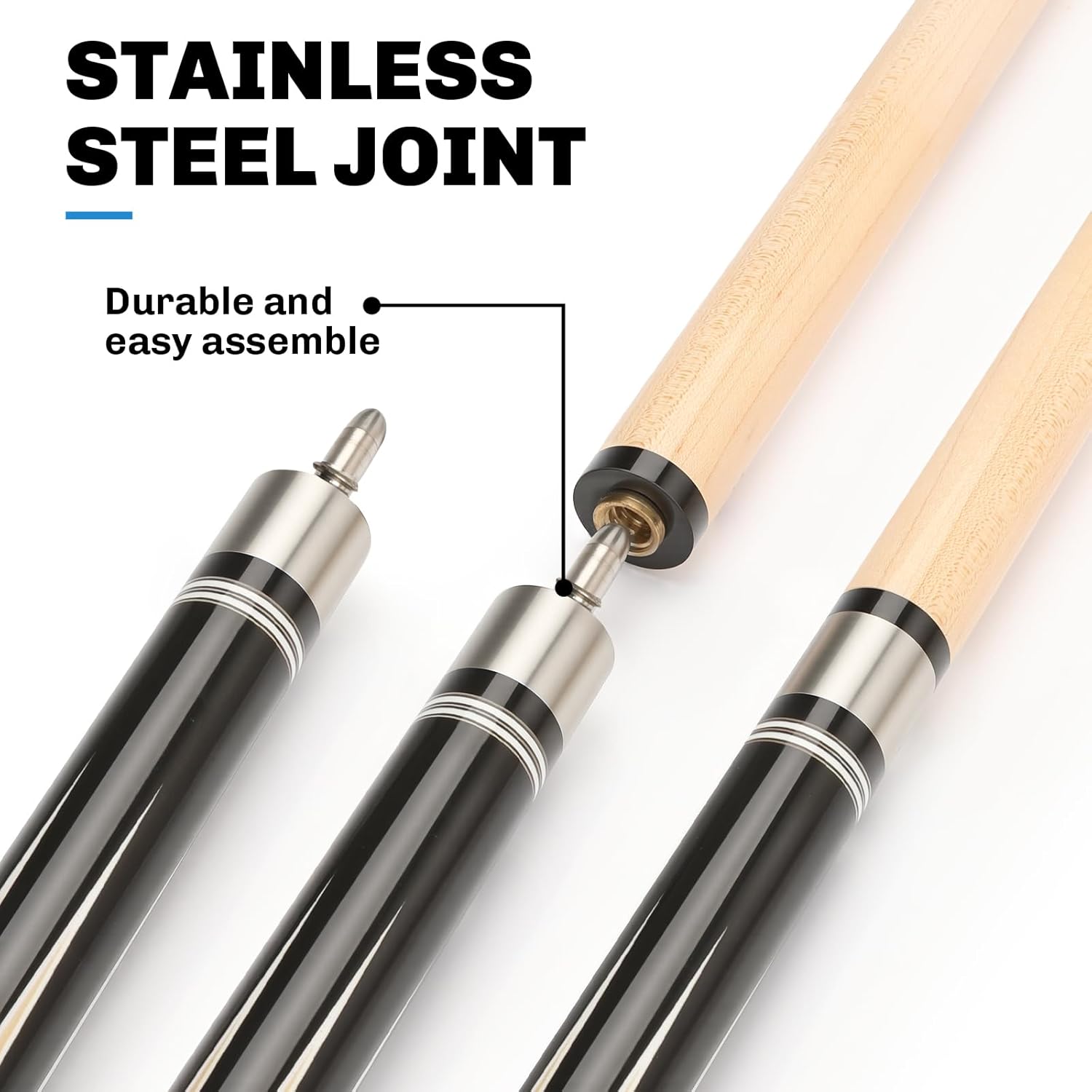 Kmise Pool Cues, Professional Billiard Cue Stick with Hard Case 58" Maple Pool Cue Stick Kit, Pool Sticks for Adults - Perfect for Home Game Rooms, Bars & Billiard Halls