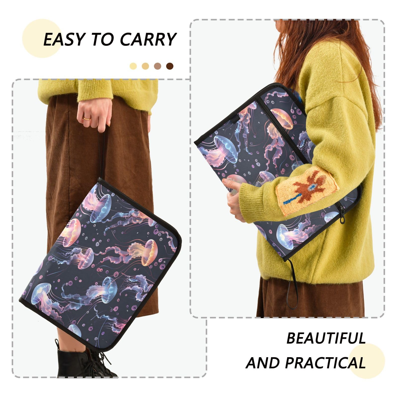 Amazon.com : AEZODI Jellyfish Dark 13 Pocket Expanding File