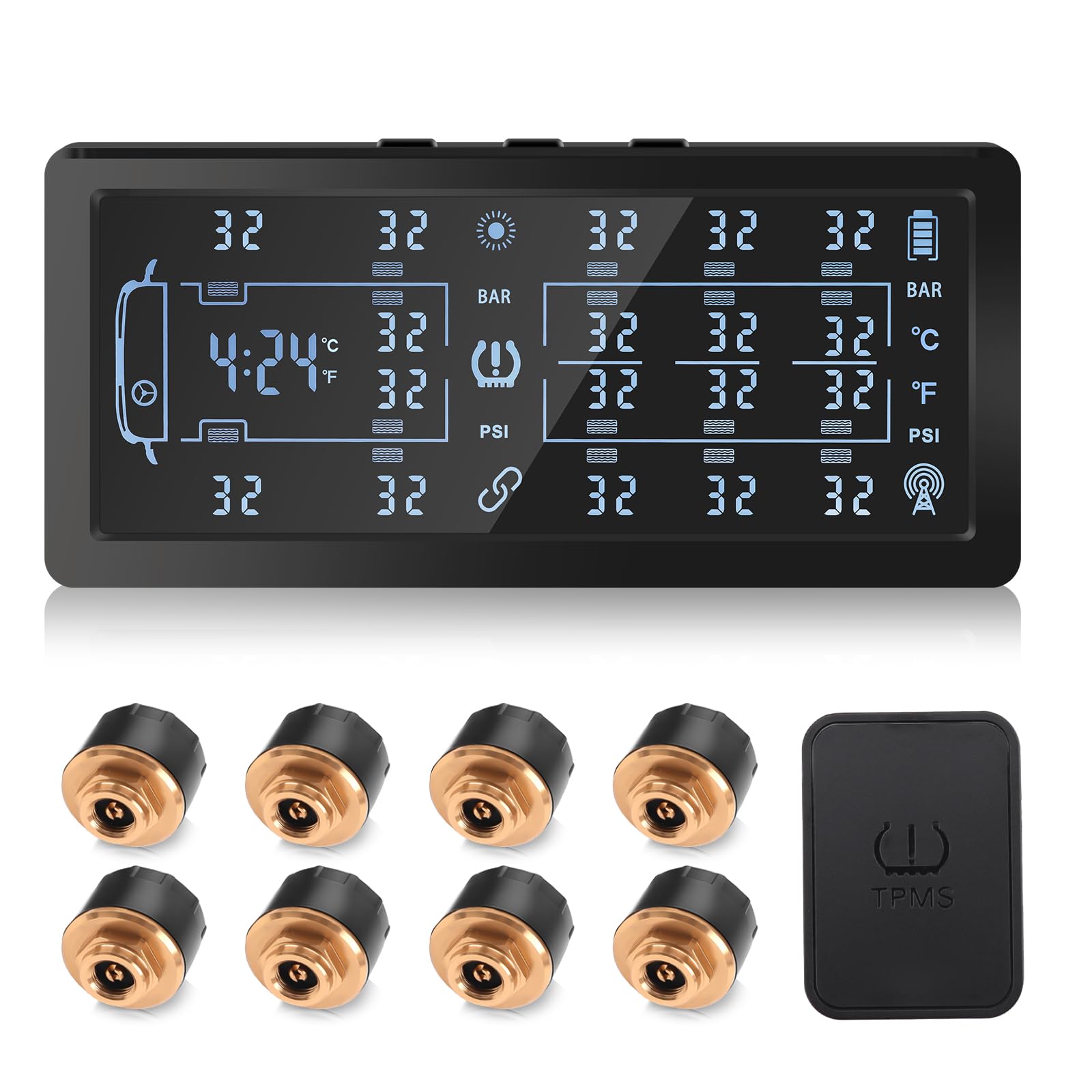 TPMS Reifendruckkontrolle Mit Solar & USB - Echtzeit-Überwachung Für Auto, Wohnmobil & LKW