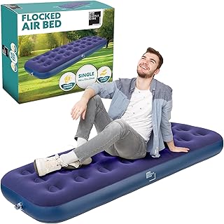 Supply Cube Single Air Bed – Waterproof & Durable Inflatable Mattress for All-Night Comfort – Versatile Camping Bed & Air Mattress for Home or Outdoors - Single Airbed