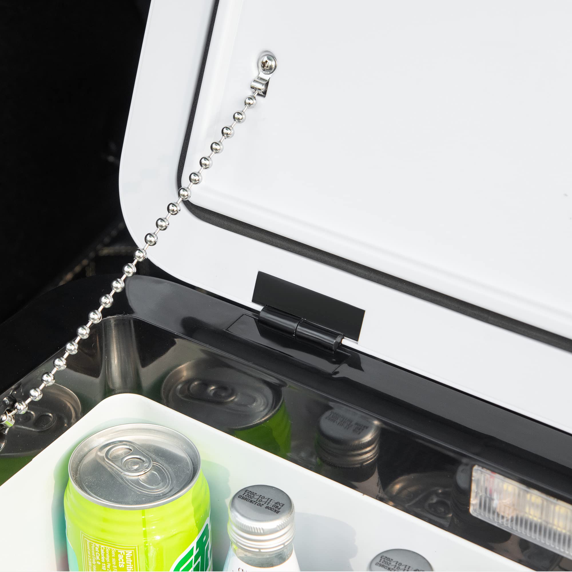 Outsunny Nevera Portátil Eléctrica 25L 12/24V hasta -20℃ Nevera y Congelador de Compresor para Coche con Luz LED y Asas Plegables Bajo Consumo Energético para Hogar Camping 58,5x33,5x35,2 cm Blanco