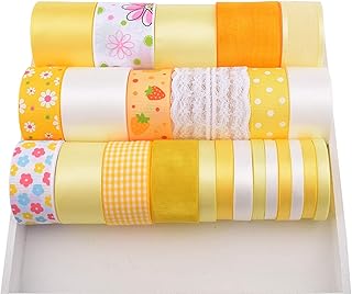 AFANGMQ 24 Piezas/Bolsa, Móviles 24 Conjunto de Cinta Amarilla para DIY Regalos y Manualidades Hecho a DIY Embalaje, Accesorios de Adornos para el Cabello Colores Brillantes y