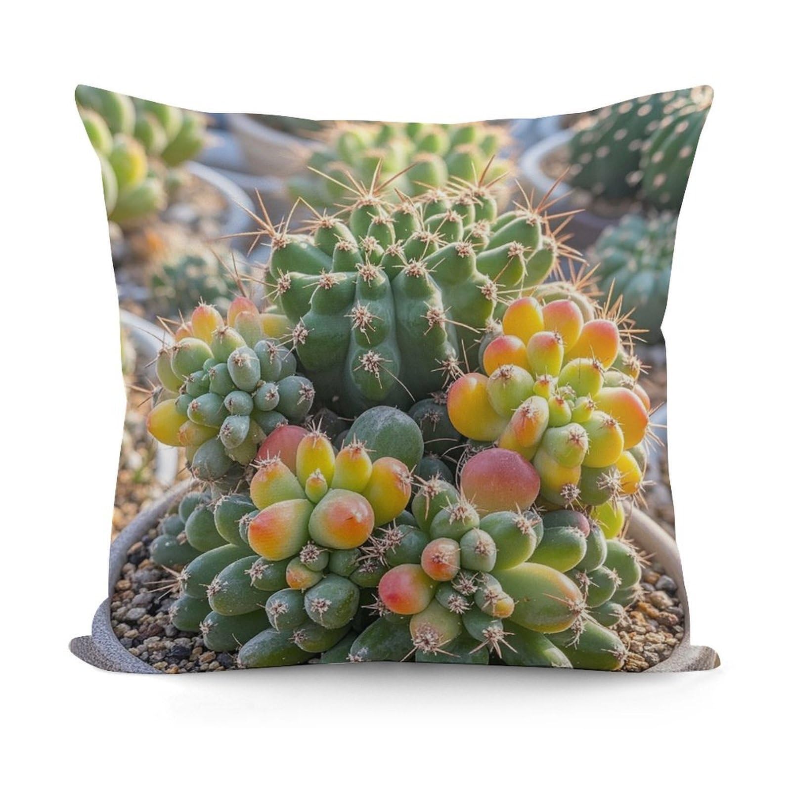 LZQPOEAS Cute Succulent Cactus Throw Pillow Cover 18x18 in Breathable Square Pillow Case Cozy Soft Pillowcase Protector Fashion Modern Couch Cushion Case for Living Room Bed Sofa Decor