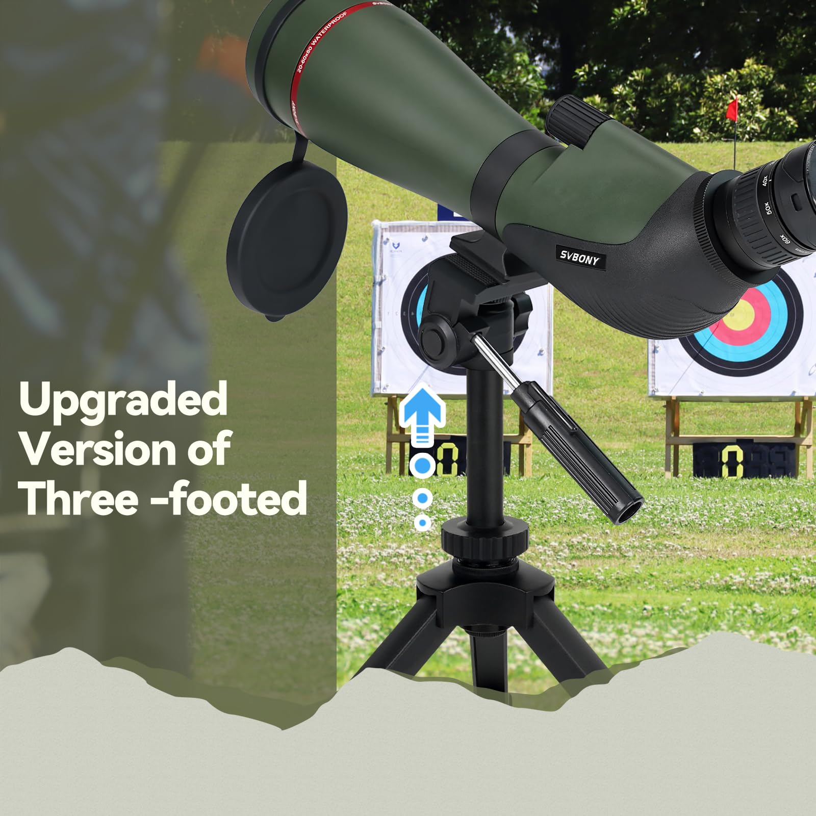 Svbony SA412 Spektiv 20-60x80mm HD FMC Spektiv mit 1,25 Zoll Okular Stativ Telefonadapter Fernbedienung