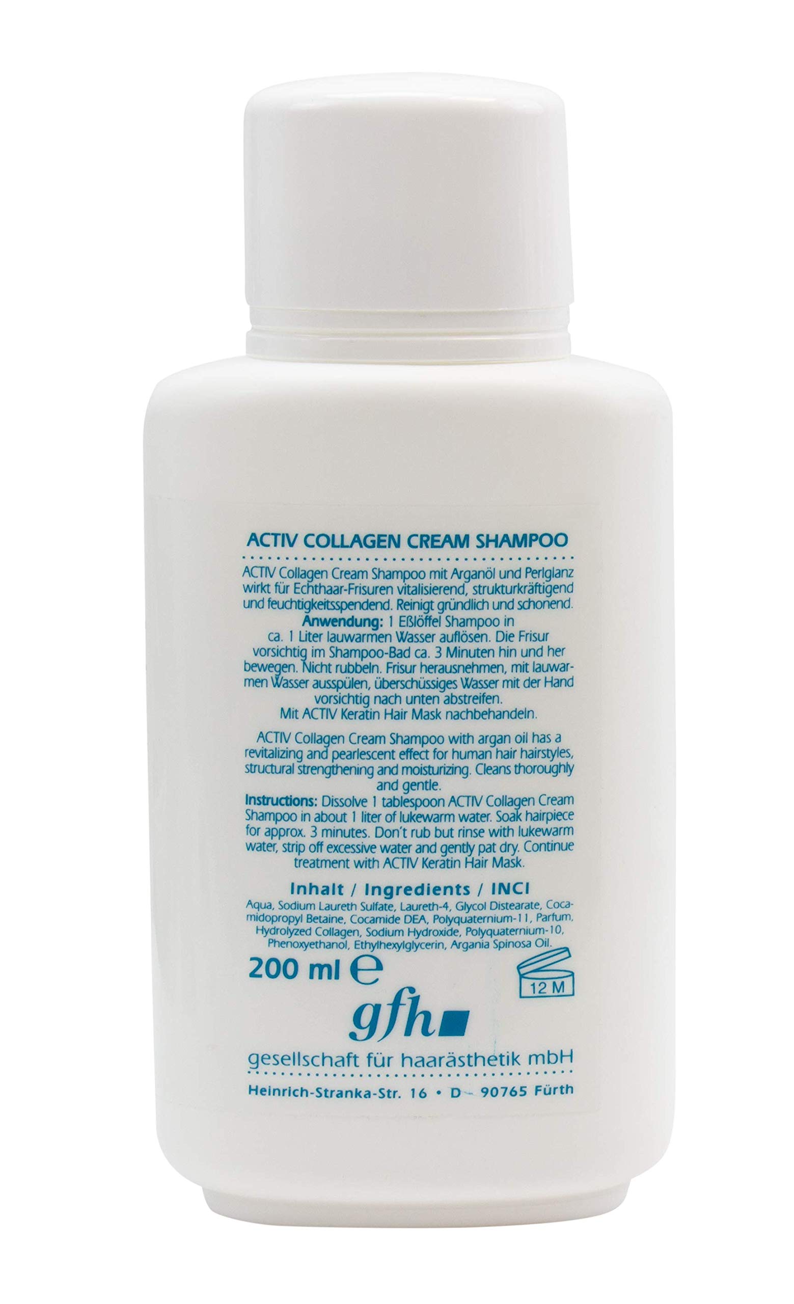 GFH ACTIV Pflegeset Echthaar Perücken Collagen Cream Shampoo + Keratin Hair Mask - Extensions Haarverlängerungen Toupets Haarteile Perücken