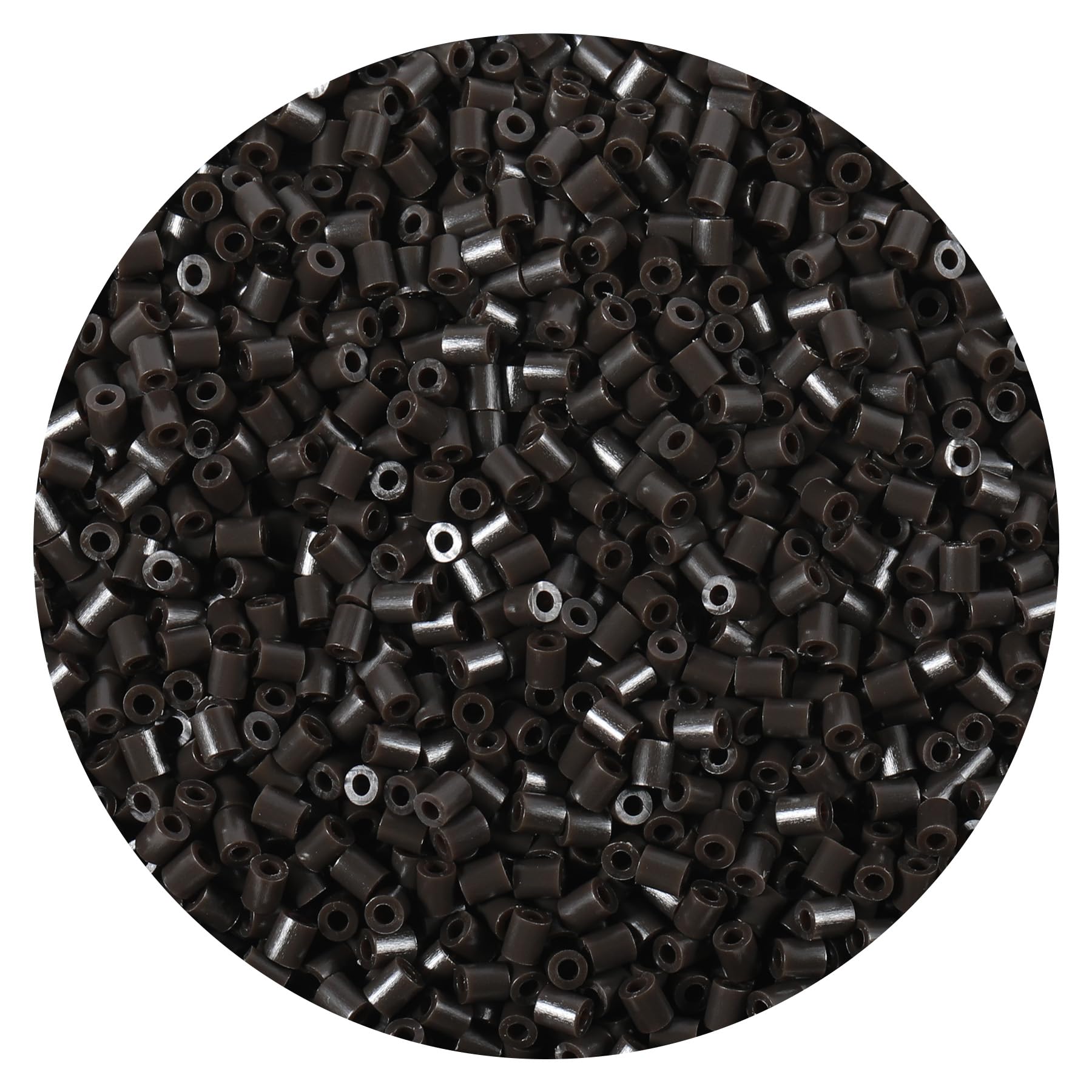 10000Pcs Loose Mini Fuse Beads 2.6mm Bulk Refill Kit Stress Relief Pixel Art 3D Craft Melting Beads for DIY Decor Crafts Creative Handmade Projects (H16 Dark Brown 1)