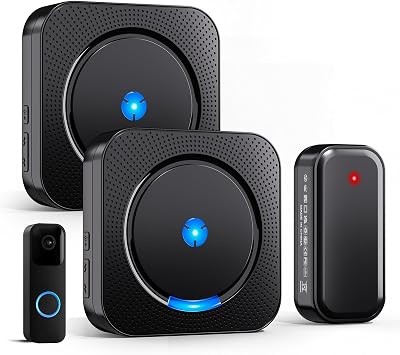 Wireless Doorbell Chime Video Doorbell Extender - Compatible with Blink Video Doorbell, Easy Setup, Loud Alarm 1 Video Doorbell Extender 2 Receivers