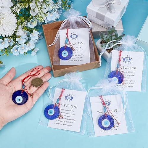 Miniatura 3 de OLYCRAFT 12 colgantes de ojo turco azul turco para el mal de ojo, colgante de cristal de buena suerte, amuleto griego, cuentas con cuerdas para