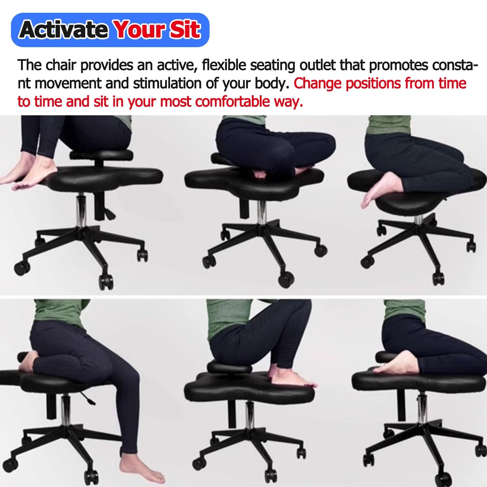 Chaise Ergonomique à Pieds croisés Generic - Moderne - Chaise de Bureau à Pieds croisés - Roulettes verrouillables - Améliore la posture assise - Cuir de fibre - Color5 - Uni - Bureau