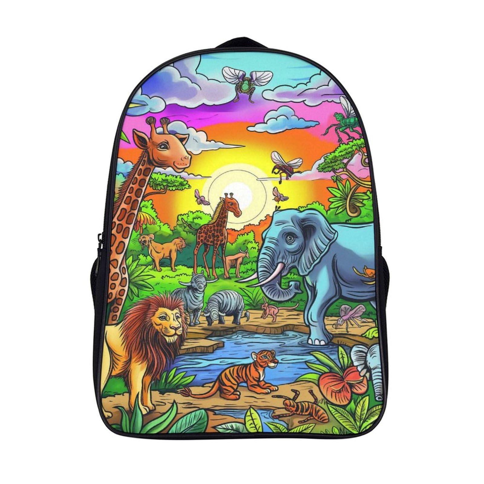 Mochila escuela viajar cámping resistente al agua con motivos de jungla 7