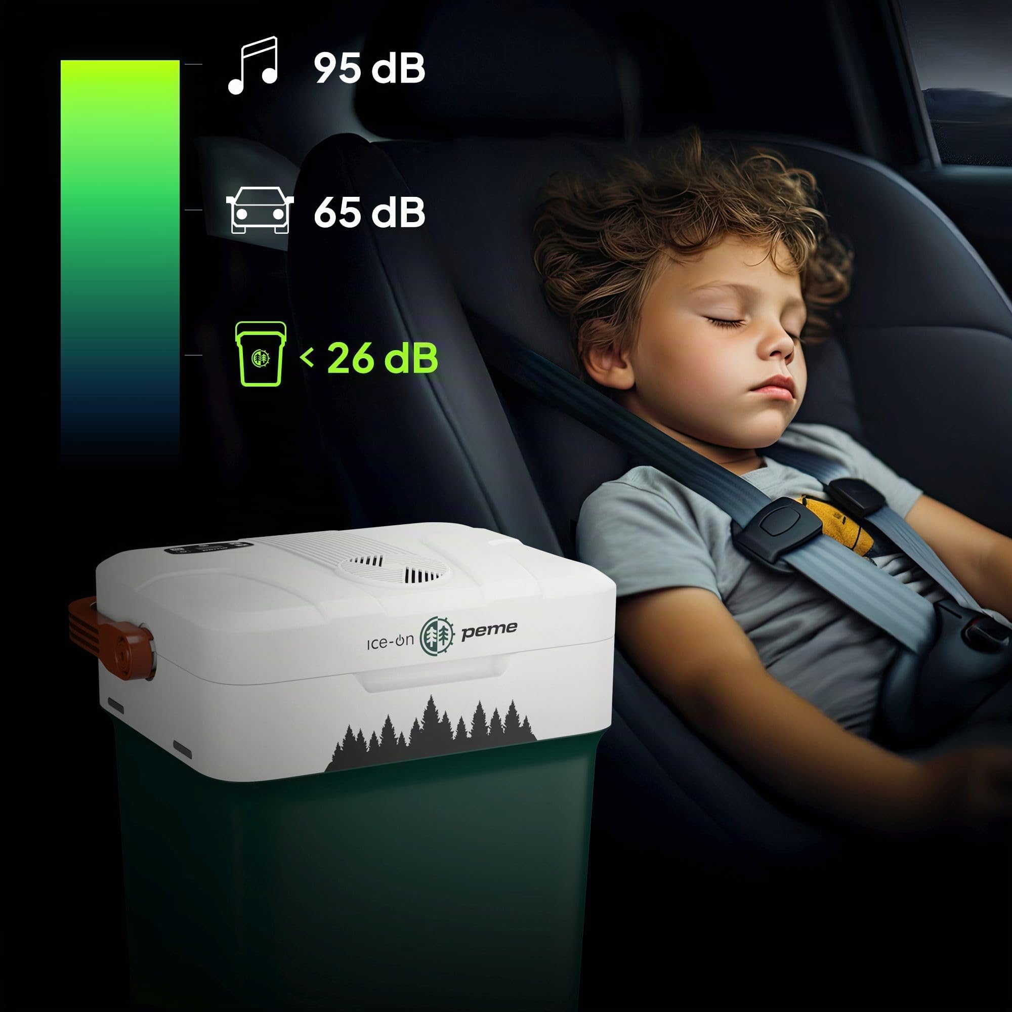 peme Nevera Portátil Eléctrica para Coche Camping Frigorífico Viaje Auto 12V Termoeléctrica con Enchufe Silenciosa Portatil Congelador Frigorifico Fridge Camper Frigoba 220 240 V 25,7L – Essential
