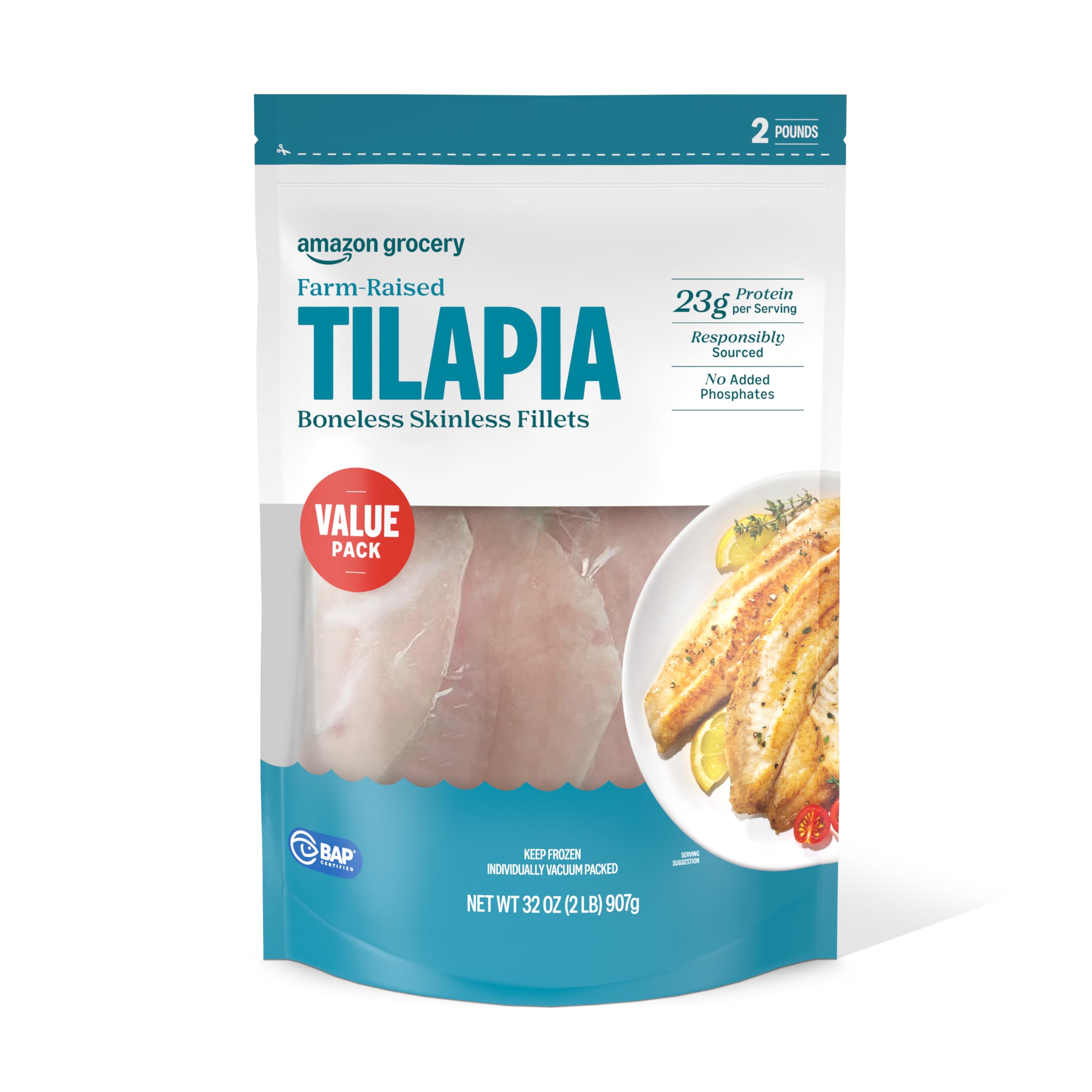 fishさまの専用品です Amazon.com: Amazon Grocery, Farm-Raised Tilapia, Boneless Skinless