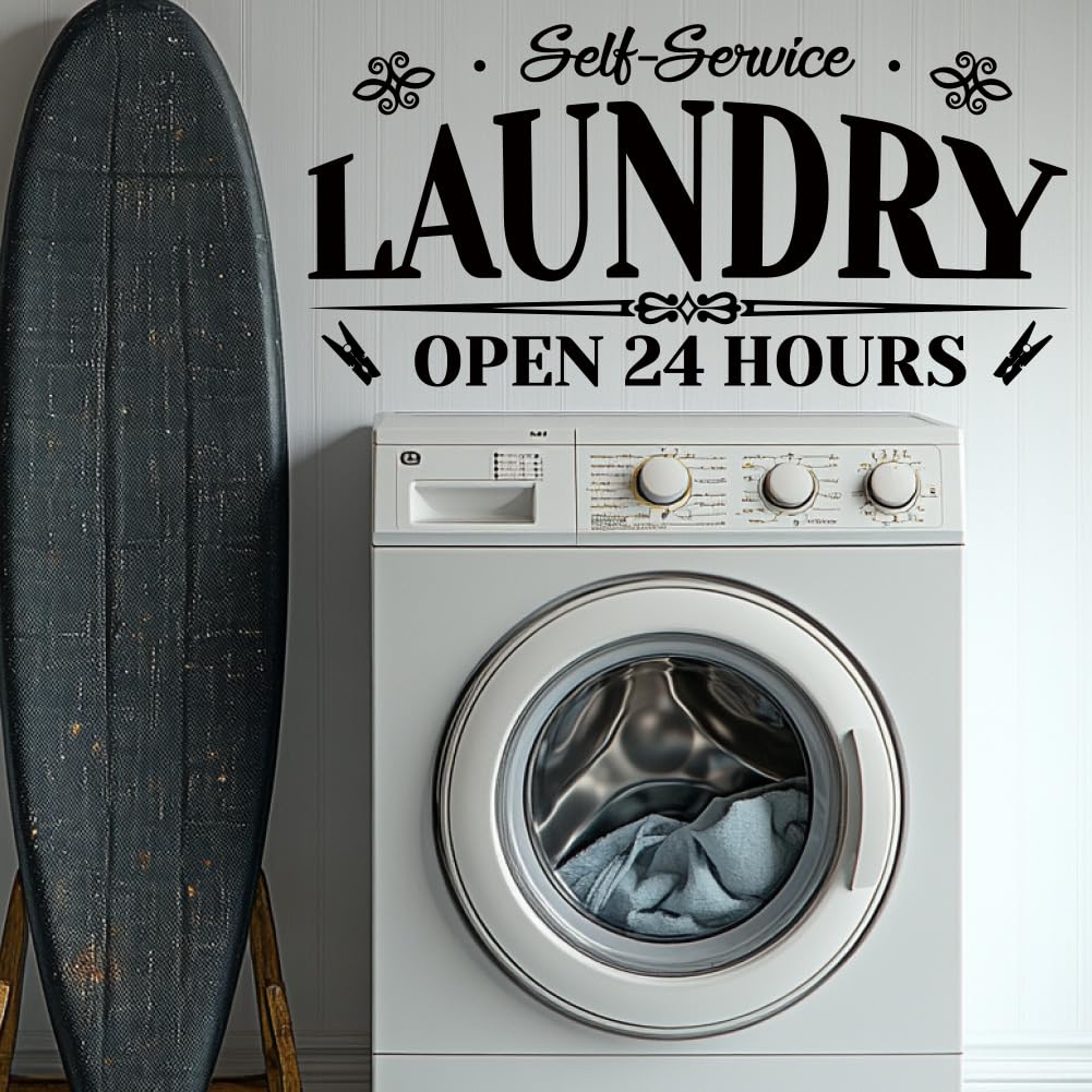 Amazon.com: SUPERDANT 24 Hours Laundry Wall Stickers Open 24 Hour