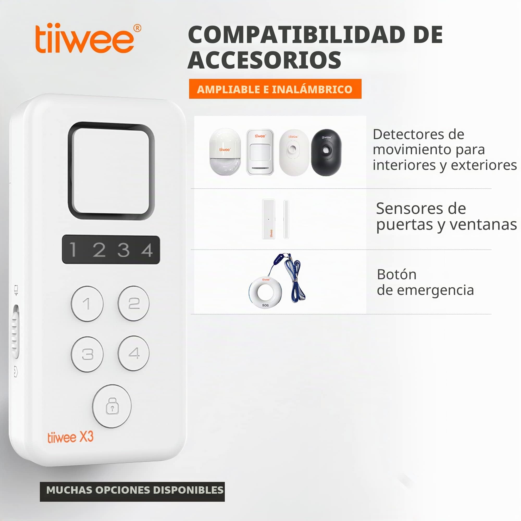 tiiwee X3 Sistema de Alarma para el Hogar Inalámbrico | Sistema Completo, Sirena de 120 dB, 4 Sensores de Puerta & Ventana