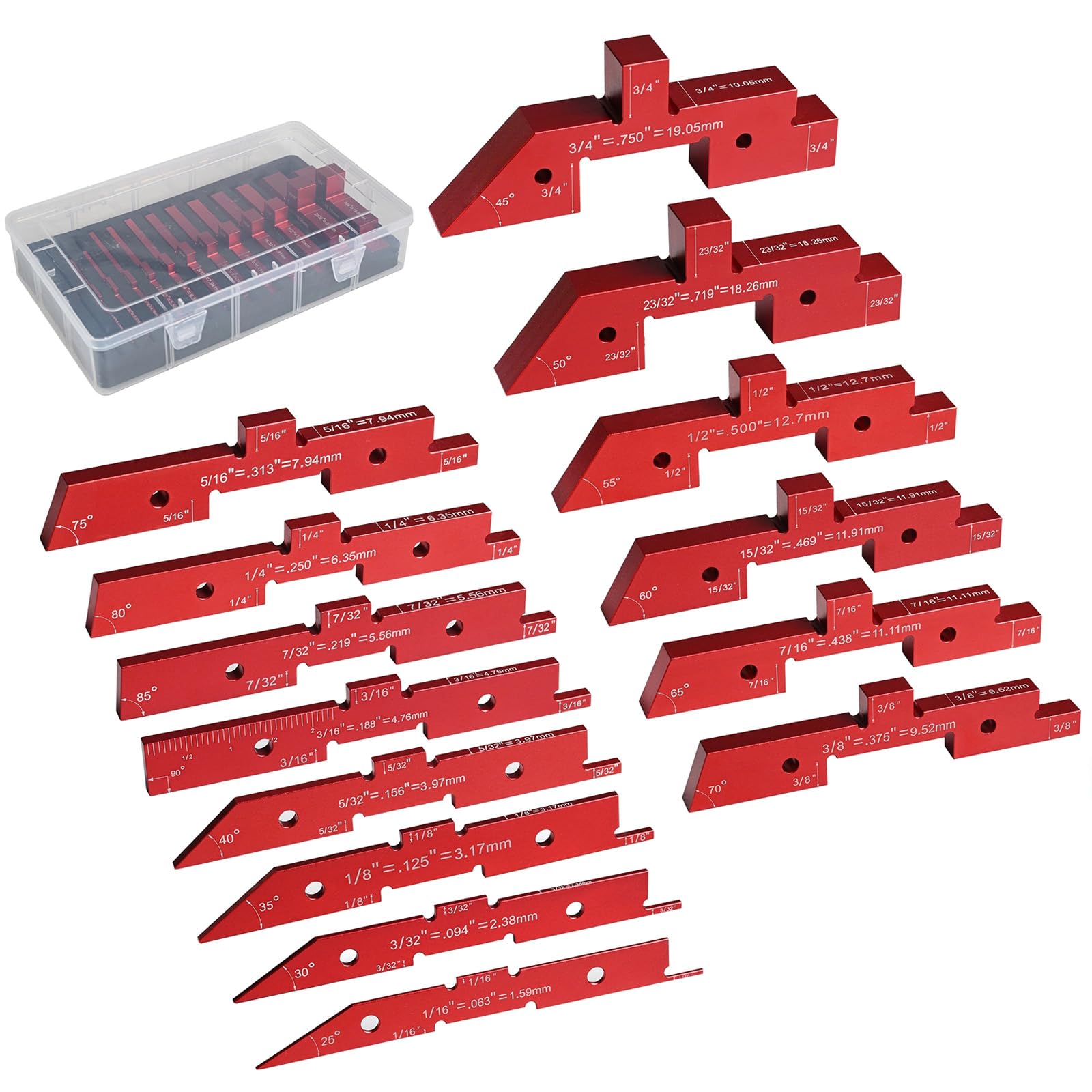 Newft 14Pcs Router Table Setup Rod Aluminum Precisions Setup Blocks Height Gauge Set For Router Table Accessories Angled Aluminum Blocks Woodworking