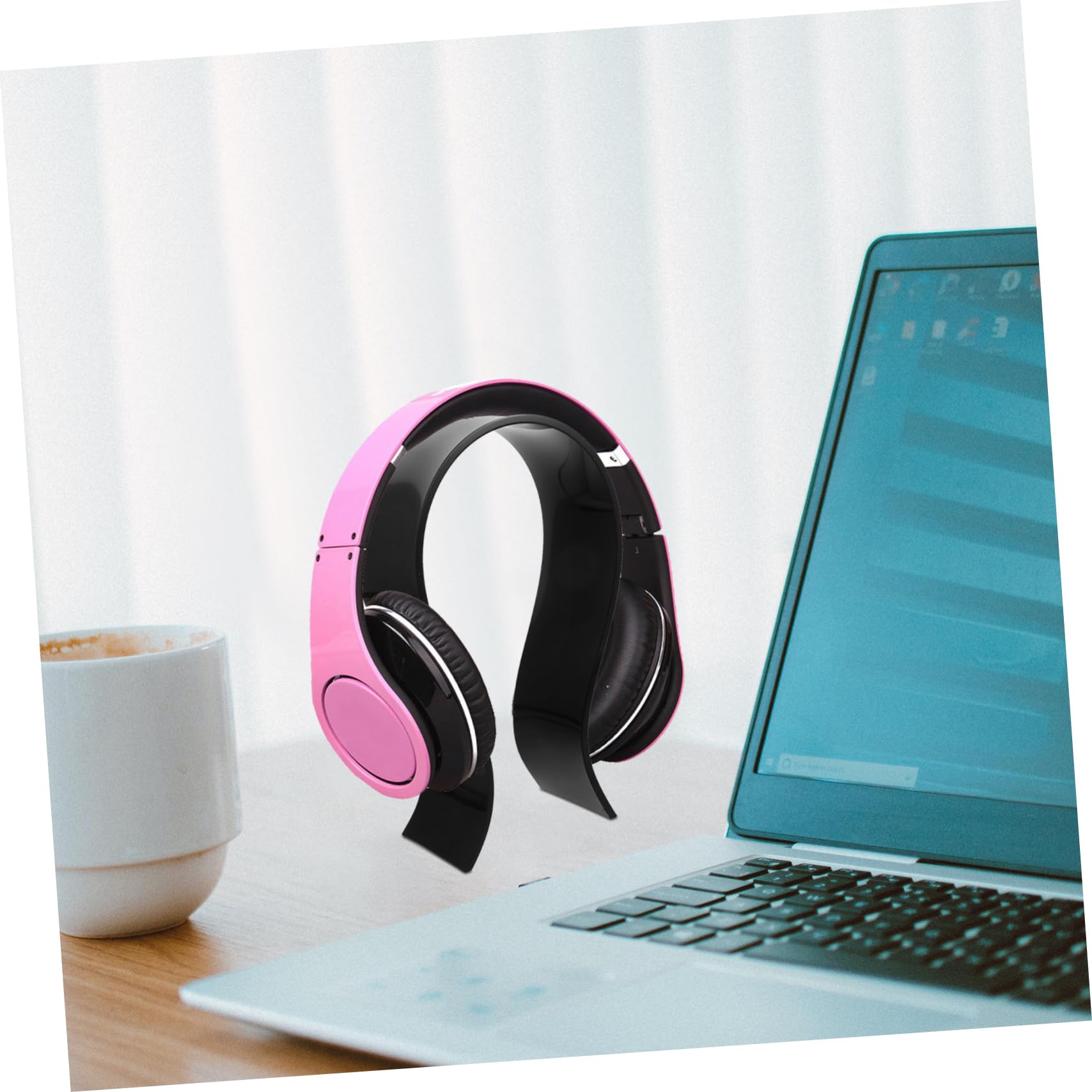 SHINEOFI 4 Piezas Soporte Acrílico Para Auriculares Soporte Para Auriculares Estante Para Auriculares Gancho Para Auriculares Colgador De Auriculares De Escritorio Black