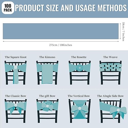 Vista 69 de 72 fundas universales para sillas de satén rojo, con lazos para silla, reutilizables, suministros para Navidad, bodas, recepciones, eventos