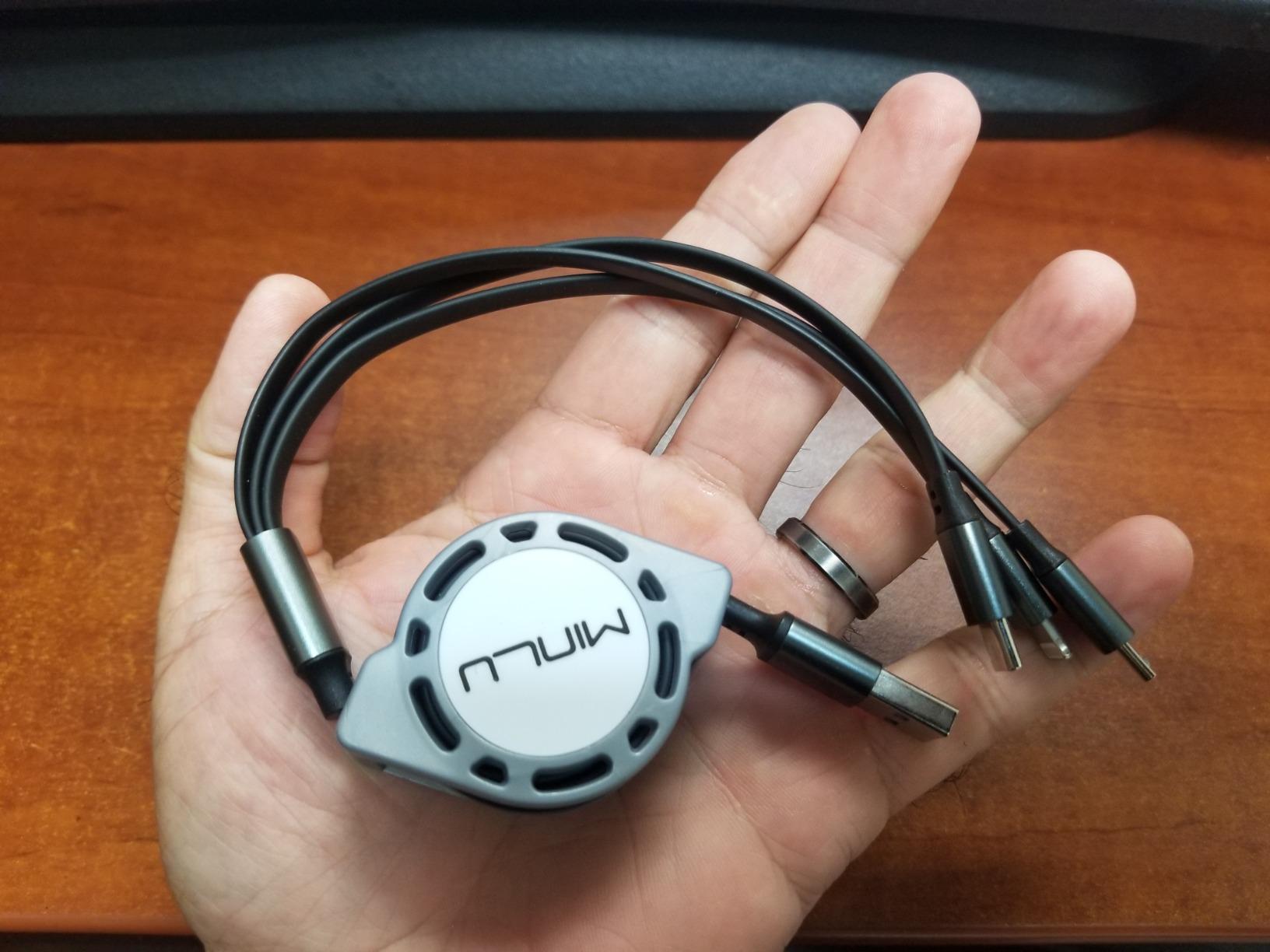 Holding the multi charging cable