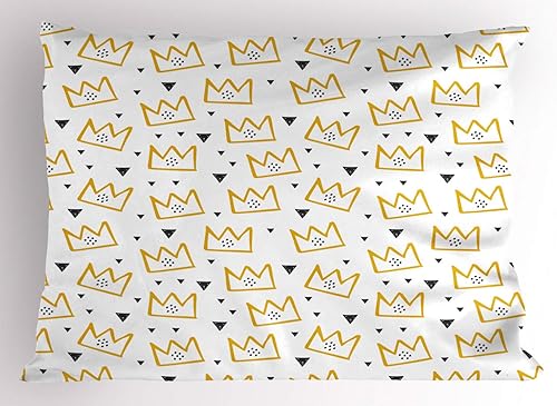 Miniatura 13 de Ambesonne Synthwave Pillow Sham Set of 2, Abstract Contemporary Futuristic Art with Stripes and Galactic Rounds, Quality Microfiber Bedding Item for