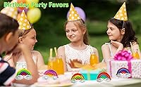 Vista 5 de Paquete de 24 juguetes para ansiedad a granel con forma de arco iris para adultos y niños, suministros de fiesta de cumpleaños y premio de burbujas